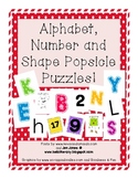 Alphabet, Number and Shape Popsicle Stick Puzzles