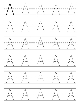 Handwriting Practice Worksheets for Tracing Print Alphabet Letters ...