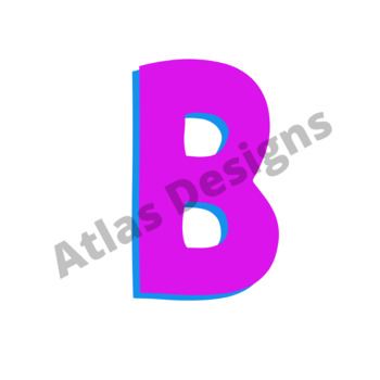 Preview of Alphabet, Numbers, and Punctuation Set (Pink with Blue Shadow)