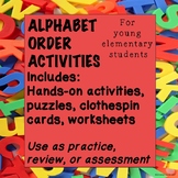 Alphabet Order Activities worksheets puzzles Kindergarten First Second Grade