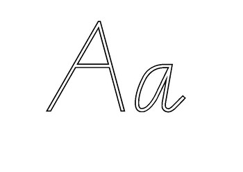 Preview of Alphabet Outline in VicOutline Font - Aa, Bb, etc.