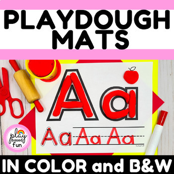 Preview of Uppercase & Lowercase Letter ALPHABET PLAYDOUGH MATS, Alphabet Playdoh mats A-Z