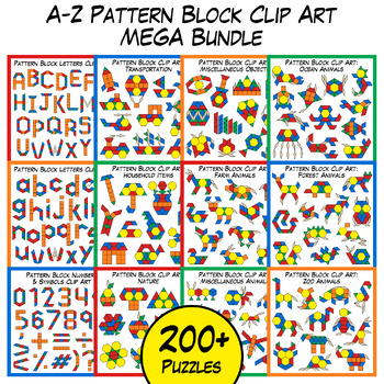 Preview of Alphabet Pattern Block Clip Art Mega Bundle