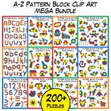 Alphabet Pattern Block Clip Art Mega Bundle
