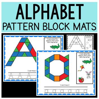 Alphabet Pattern Block Mats | Tracing | Beginning Sounds