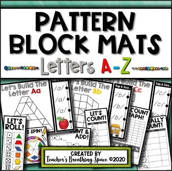 Preview of Alphabet Pattern Block Mats  |  Uppercase & Lowercase Letters Included!