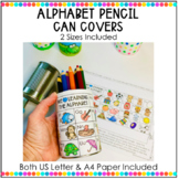 Free - Alphabet Pencil Can Covers