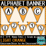 Alphabet Pennant Banner- Light Orange Diagonals