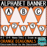 Alphabet Pennant Banner- Orange Diagonals