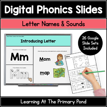 Preview of Alphabet Phonics Slides | Letter Names and Sounds | Google Slides Phonics