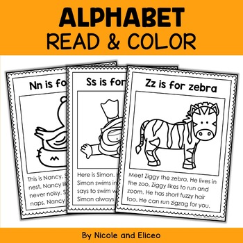 Preview of Alphabet Phonics Stories Coloring Sheets