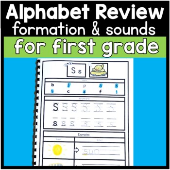 Preview of Alphabet Phonics and Letter Formation Review Book for First Grade