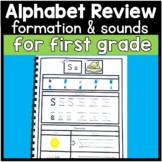 Alphabet Phonics and Letter Formation Review Book for First Grade