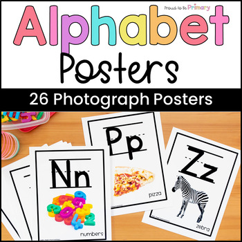 Preview of Alphabet Photograph Classroom Posters - Letter of Week - Small Group Activities