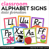 Alphabet Posters in Italic Formation | Classroom Decor