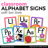 Alphabet Posters With Two Lines - Bright Classroom Decor A