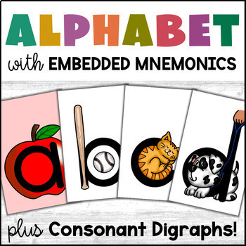 Preview of Alphabet Picture Cards with Embedded Mnemonics