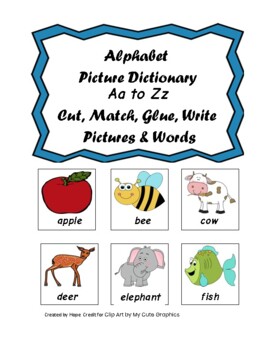 Preview of Alphabet Picture Dictionary A to Z-Pictures and Words Bundle