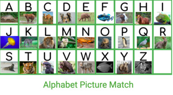 Alphabet Picture Match (animals) Jamboard-Interactive & editable digital  product