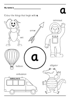 Alphabet Picture Matching Worksheets, Alphabet Coloring Book Printable, PDF