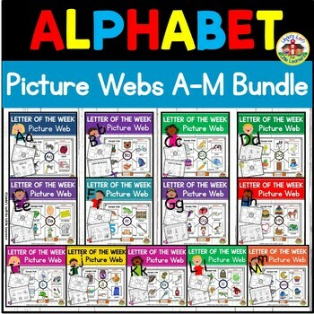 Preview of Alphabet Picture Webs | Graphic Organizers BUNDLE A to M
