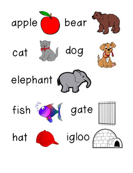 Preview of Alphabet Picture Word Cards