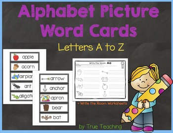 Preview of Alphabet Picture Word Cards A-Z