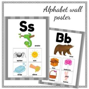 Alphabet Picture Word Cards, Word Wall, Wall Decoration, Wall Poster ...