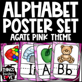 Alphabet Pictures Full A to Z Poster Set - AGATE PINK THEME