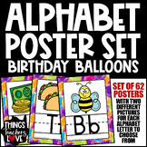 Alphabet Pictures Poster Set A to Z - BIRTHDAY BALLOONS - 