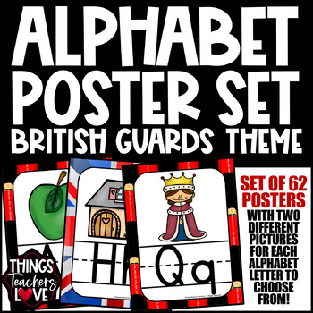 Preview of Alphabet Pictures Poster Set A to Z - BRITAIN BRITISH GUARDS CLASSROOM DECOR