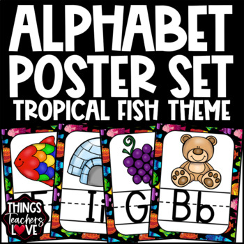 Poster Set of tropical fish 