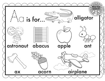 Alphabet Pictures and Words: Coloring Pages & Posters by They Can Learn It