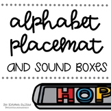 Alphabet Placemat and Sound Boxes for Cookie Sheets