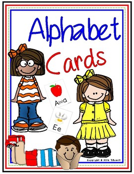 Preview of Alphabet Plain Wall Cards /Pictures are Sing, Spell, Read, & Write Compatible