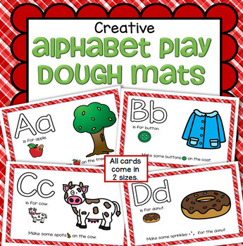 Preview of Alphabet Play Dough Mats - Letter Recognition Sounds Fine Motor Creativity