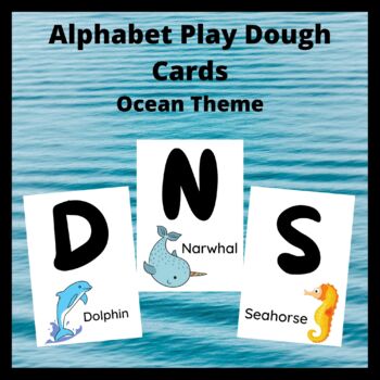 Preview of Alphabet Play Dough Mats - Ocean Animals Theme