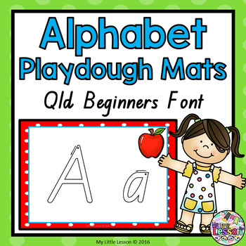 Preview of Alphabet Playdough Mats QLD Beginners Font