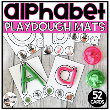 Uppercase & Lowercase Letter ALPHABET PLAYDOUGH MATS, Alphabet Playdoh mats  A-Z