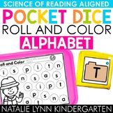 Alphabet Pocket Dice Centers Roll and Color Letter ID