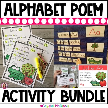 Preview of Alphabet Poem BUNDLE | Poems, Pocket Charts, Powerpoint, Bulletin Boards