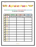 Alphabet Poem Worksheet
