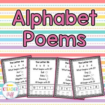 Alphabet Poems by KTeacherTiff | Teachers Pay Teachers