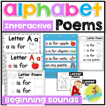 Preview of Alphabet Poems A-Z | Letter & Letter Sounds | Poetry Notebook & Shared Reading