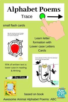 Preview of Alphabet Poems Trace & Learn Letter Formation Cards: Awesome Animals ABC