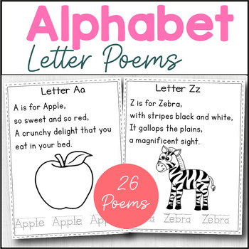 Preview of Alphabet Poems for Shared Reading | Alphabet Poems and Tracing