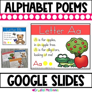 Alphabet Poems for Shared Reading GOOGLE SLIDES and Colored Printable ...