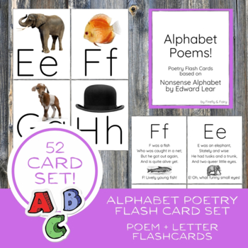Preview of Alphabet Poetry Flashcard Set Letter Activity / Color Photographs / 26 Poems