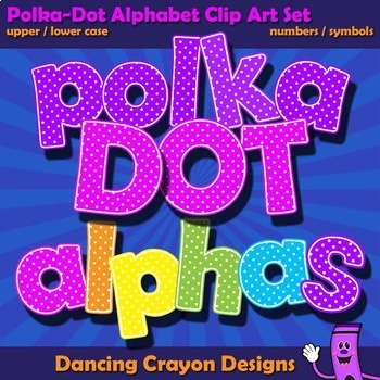 Preview of Polka Dot Classroom Decor | Bulletin Board | Clip Art Alphabet Letter Set
