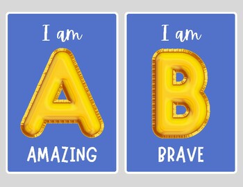 Preview of Alphabet Positive Affirmation Cards | Positive Words | Alphabet Learning | Print